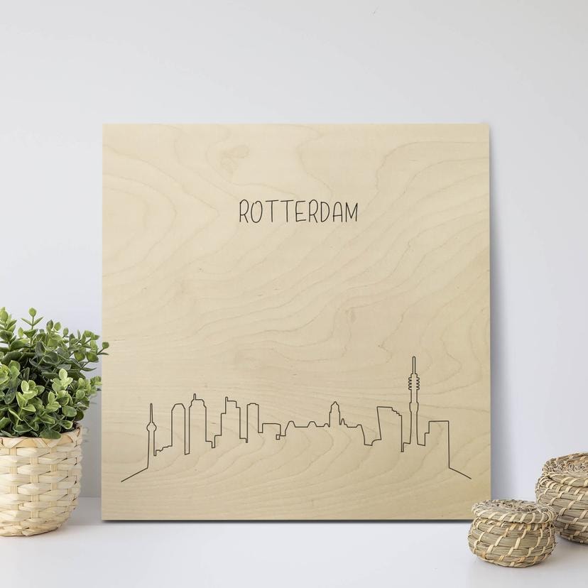 Stampa su legno - Skyline Rotterdam