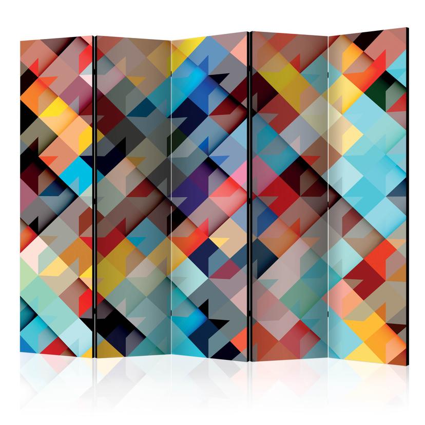 Schermo divisorio - Patchwork colorato, 3 pezzi