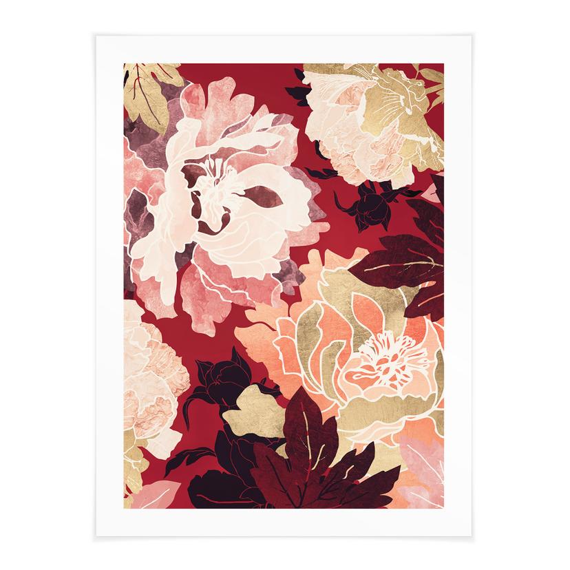 Poster Pfingstrosen mit großen Blüten - SpaceFrog Designs