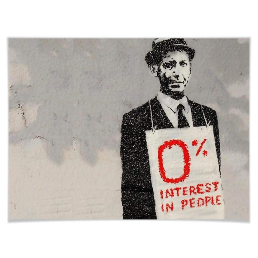 Poster Banksy - Zero interest in people