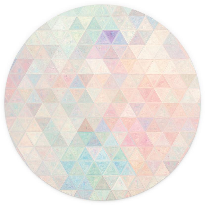 Fotomurale tondo Triangoli colorati a mosaico - Jaszke - carta da parati in tessuto non tessuto/cart