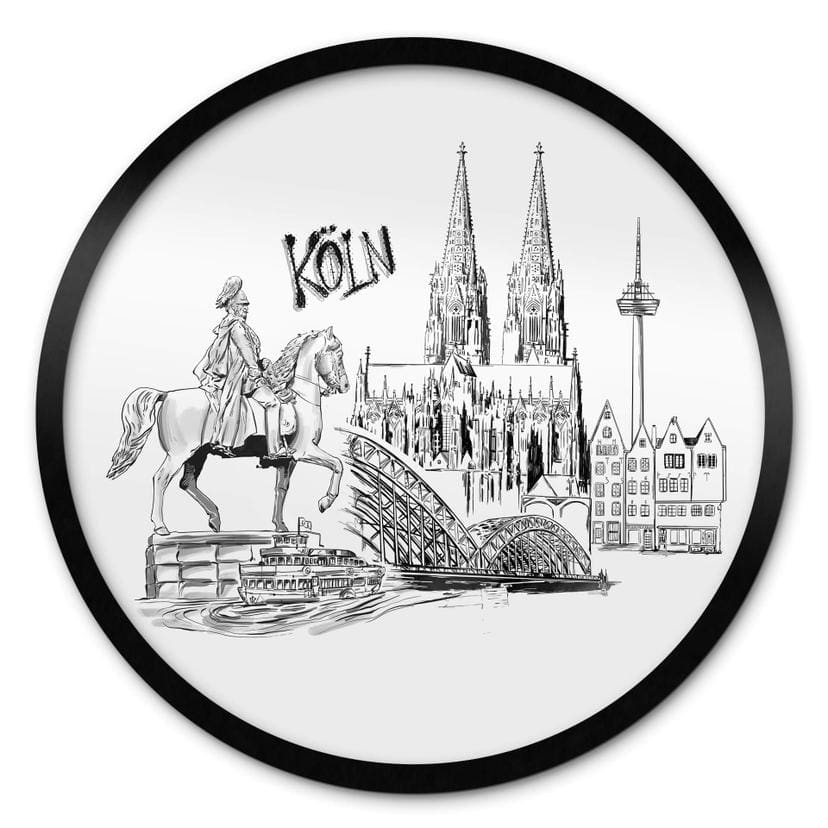 Póster Colonia - Blanco y negro - Redondo - Love your City