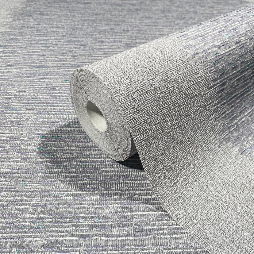 Papel pintado no tejido con rayas y líneas finas textura gris