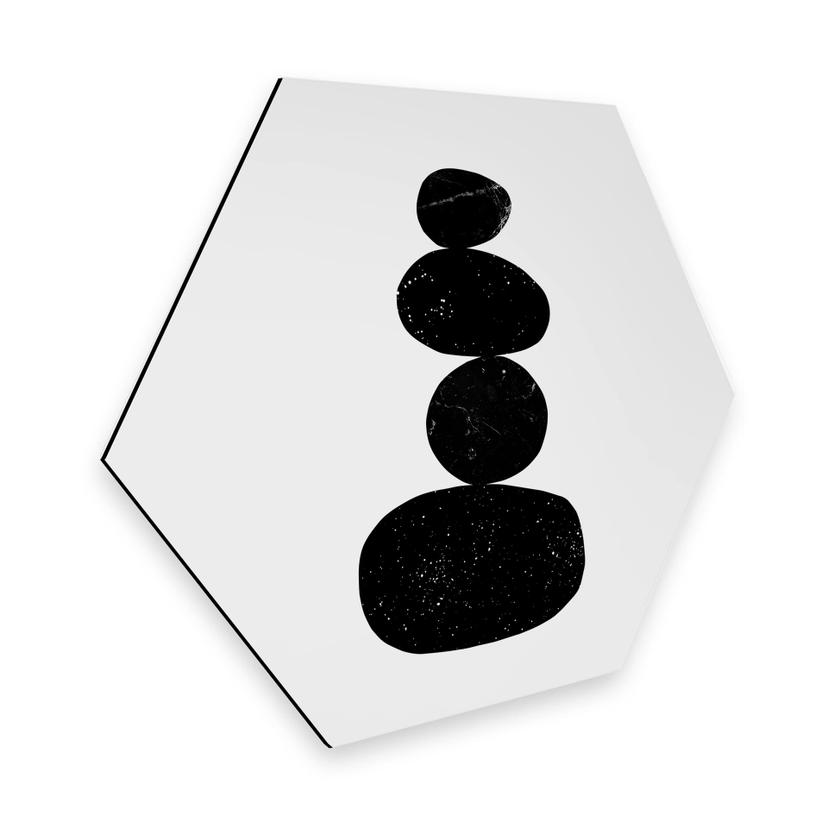 Hexagone - Alu-Dibond Nouveauprints - Pebbles 3 noir
