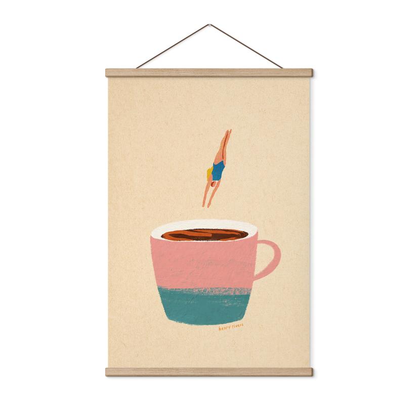 Textil poster Hopp i kaffet - Rivers