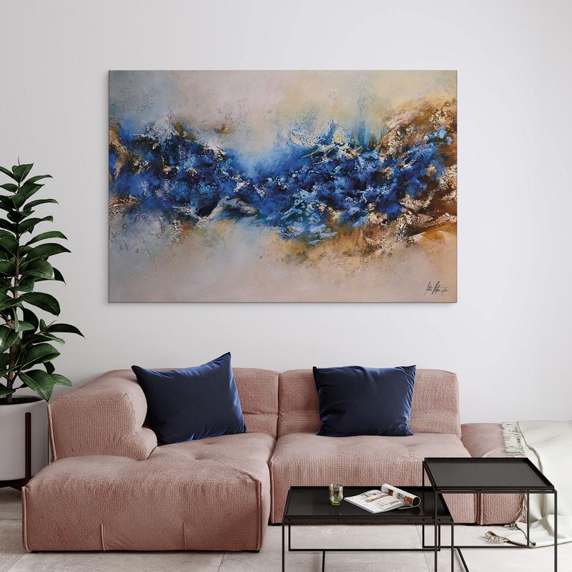 Interazione murale blu-oro - Fedrau - Alu-Dibond