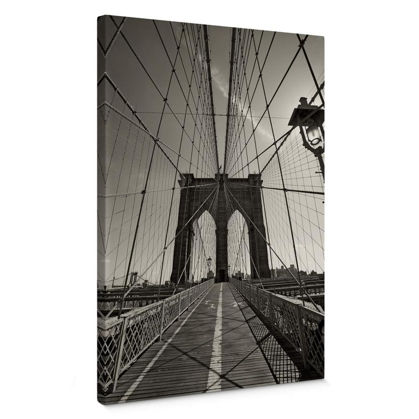 Stampa su tela Prospettiva del Brooklyn Bridge