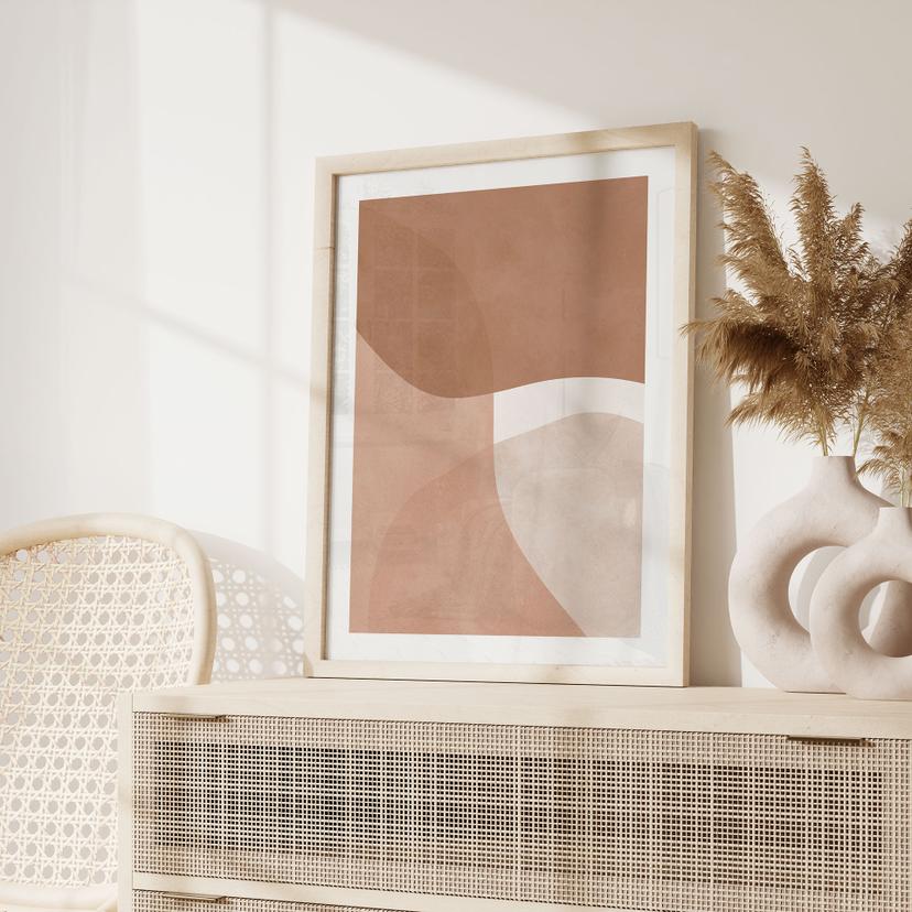 Poster Boho akvarellformer i bruna toner - Costa