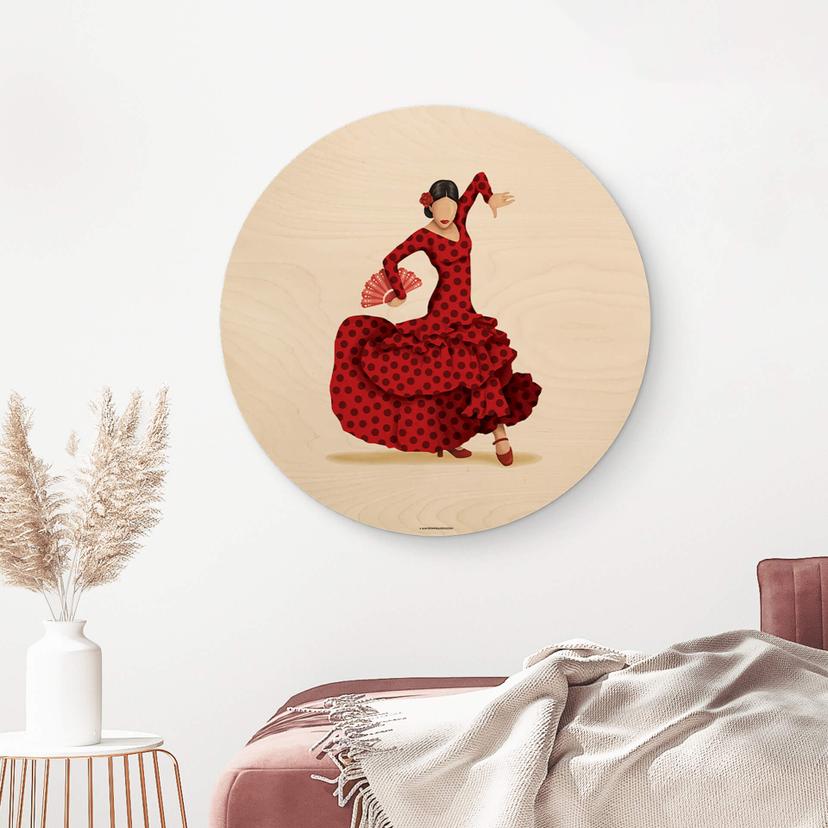 Stampa su legno Tohmé - Flamenco - Rotondo