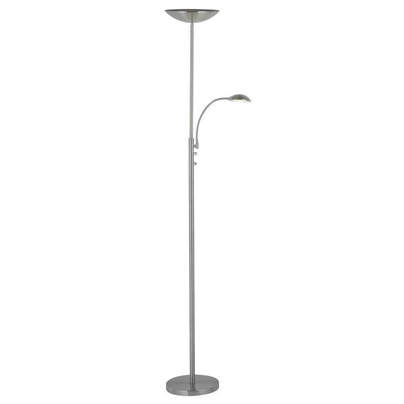 Deckenfluter mit Leselampe Michelle, metallic, 180 x 25,5 cm, dimmbar