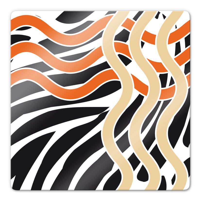 Tableau en verre - Vague orange