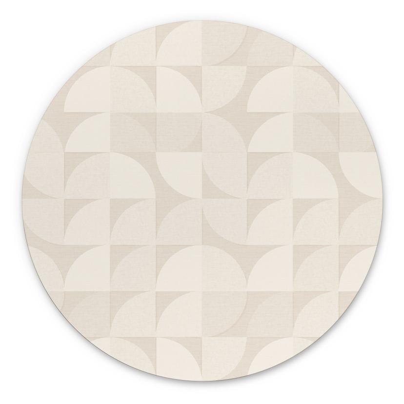 Halvcirkelformet Billede i retrostil - Bloomery Decor - rund – print på aluminium (Alu-Dibond)