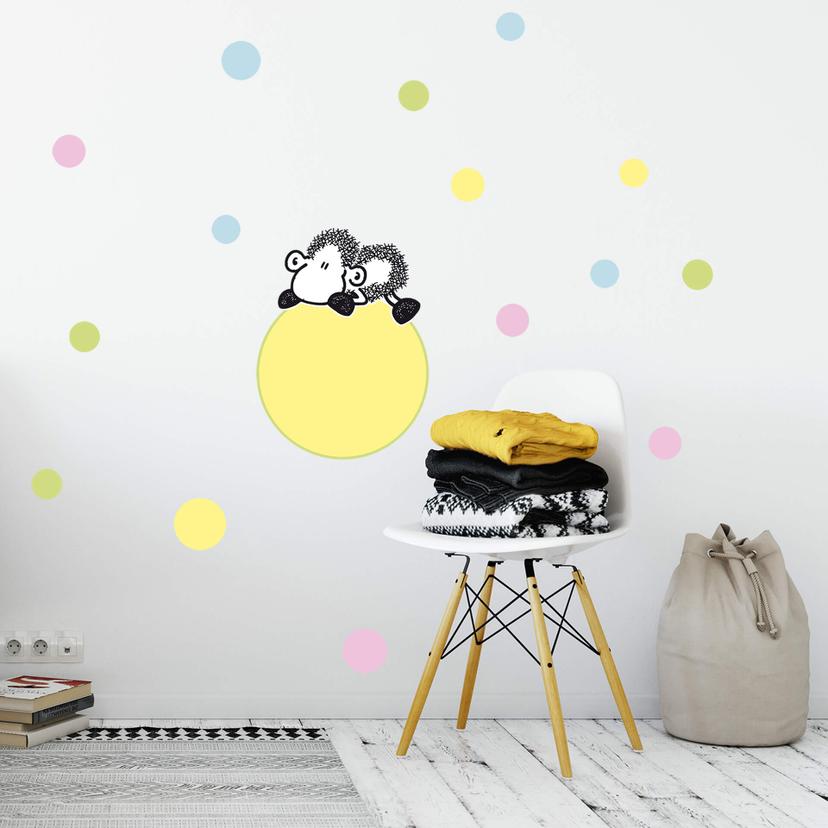 Muursticker Schaap met Confetti - Sheepworld