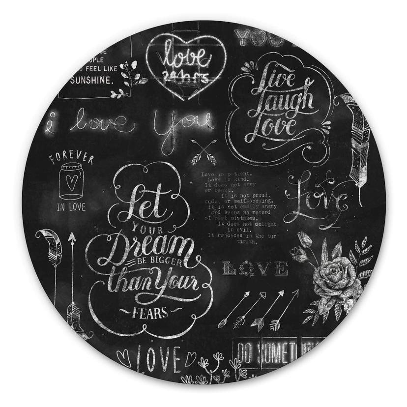 Tableau sur alu-Dibond World of good feelings - Rond