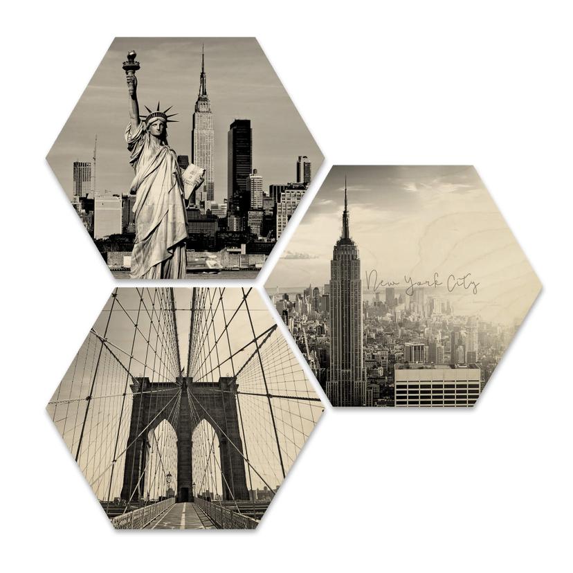 Hexagon hout - New York