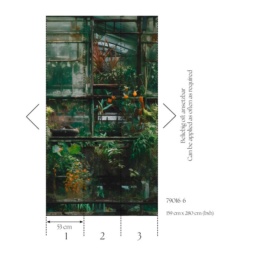 Carta da parati in tessuto non tessuto verde vintage - Carta da parati in tessuto non tessuto botani