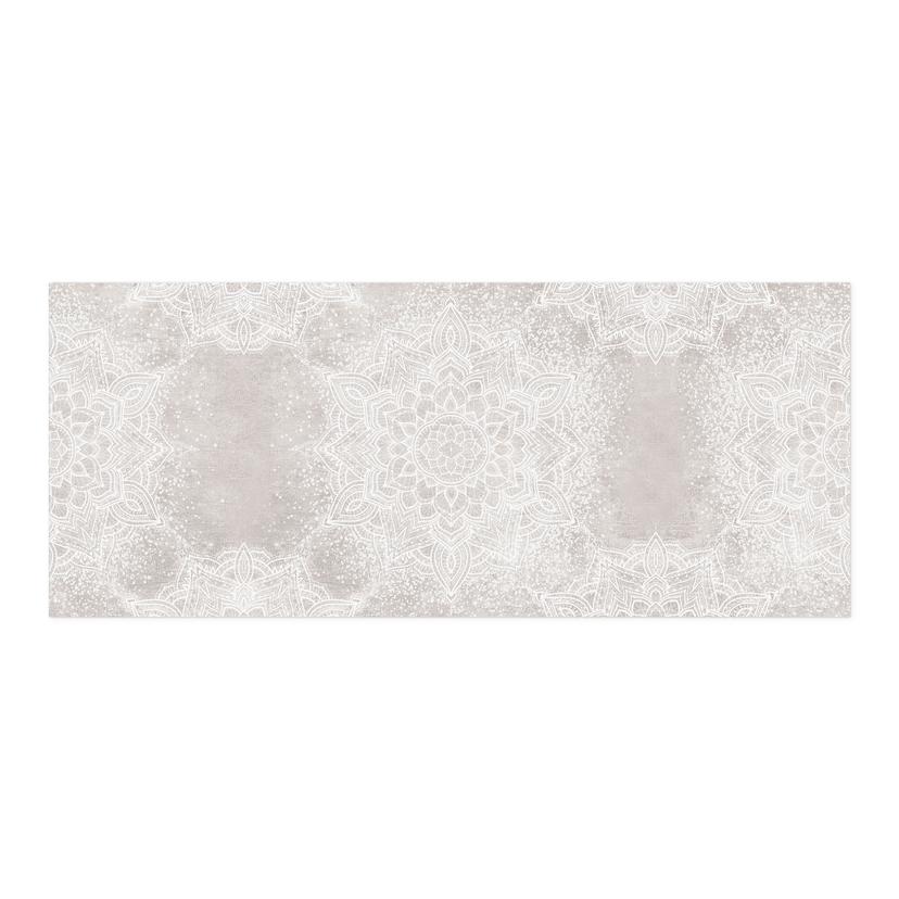 Rivestimento cucina autoadesivo Mandala morbido su grigio-beige - Bloomery Decor