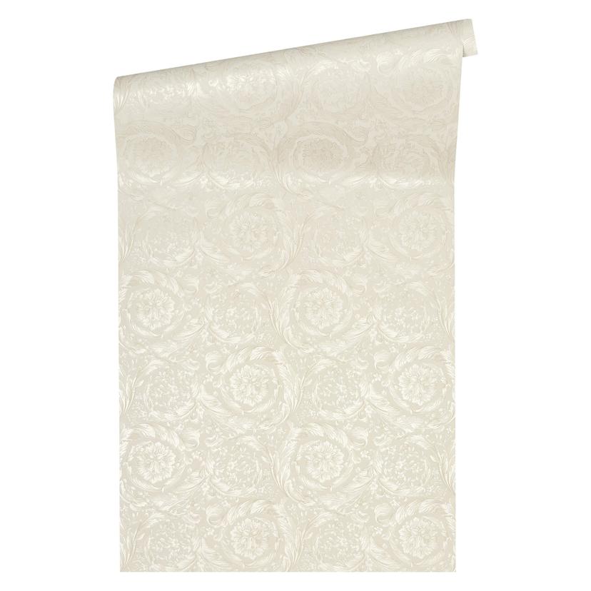 Versace Tapet Barocco Blomster Cream, Metallisk