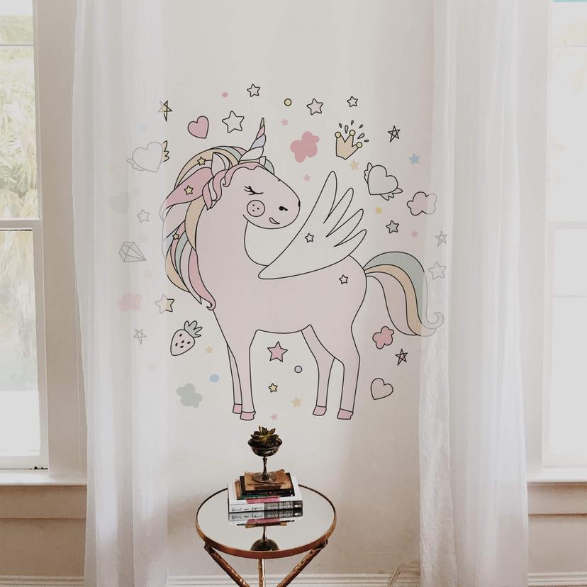 Adesivo Murale Kvilis – Unicorno con le ali