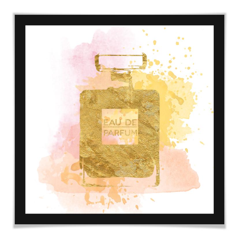 Poster - Eau de parfum - acquarello color oro