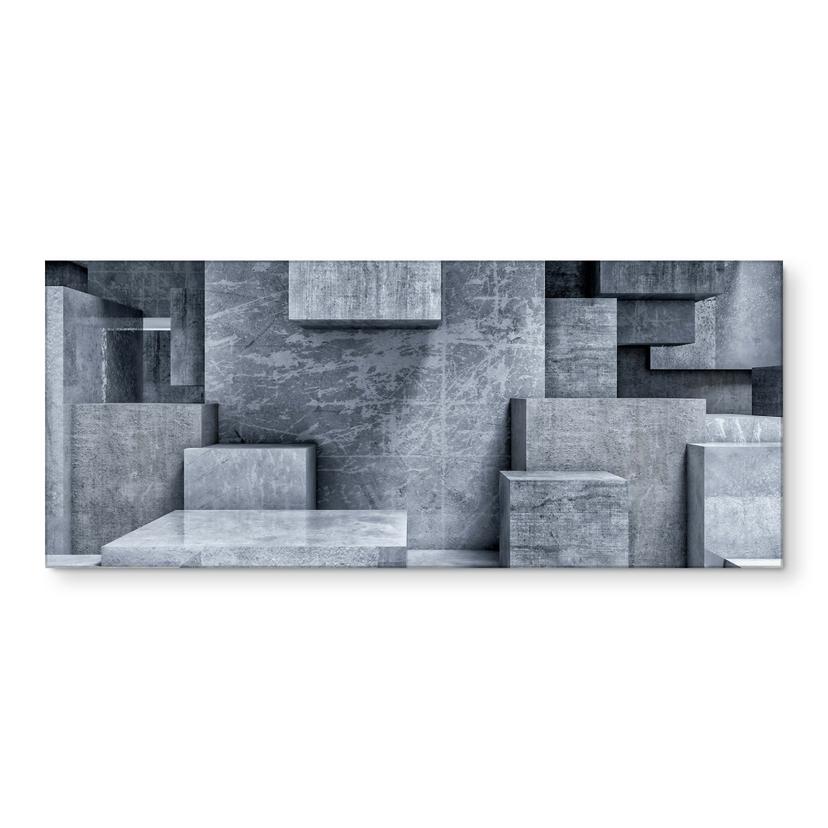 Keukenachterwand 3D Betonblokken