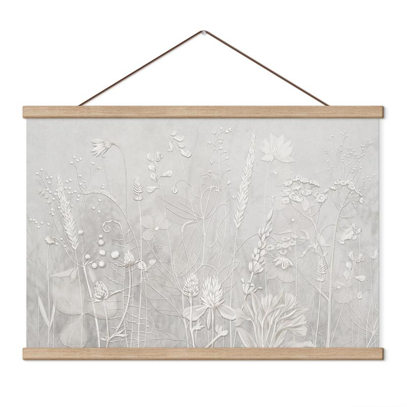 Textielposter Planten in wit in modern design - Ms Tiff