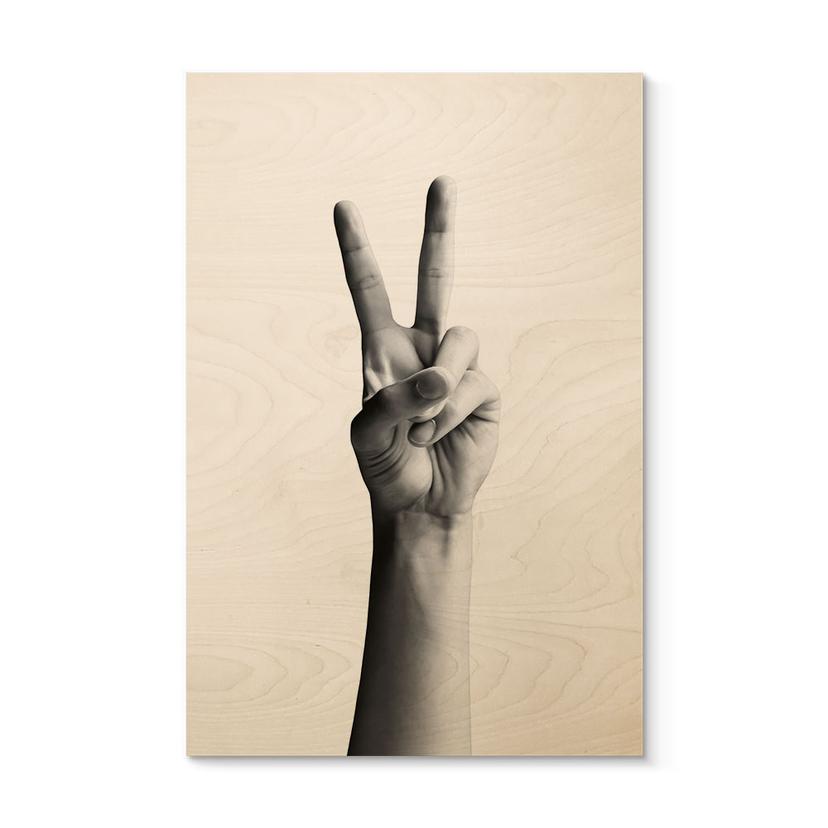 Cuadro de madera Mano de la Victoria - signo de paz y victoria - Bühler