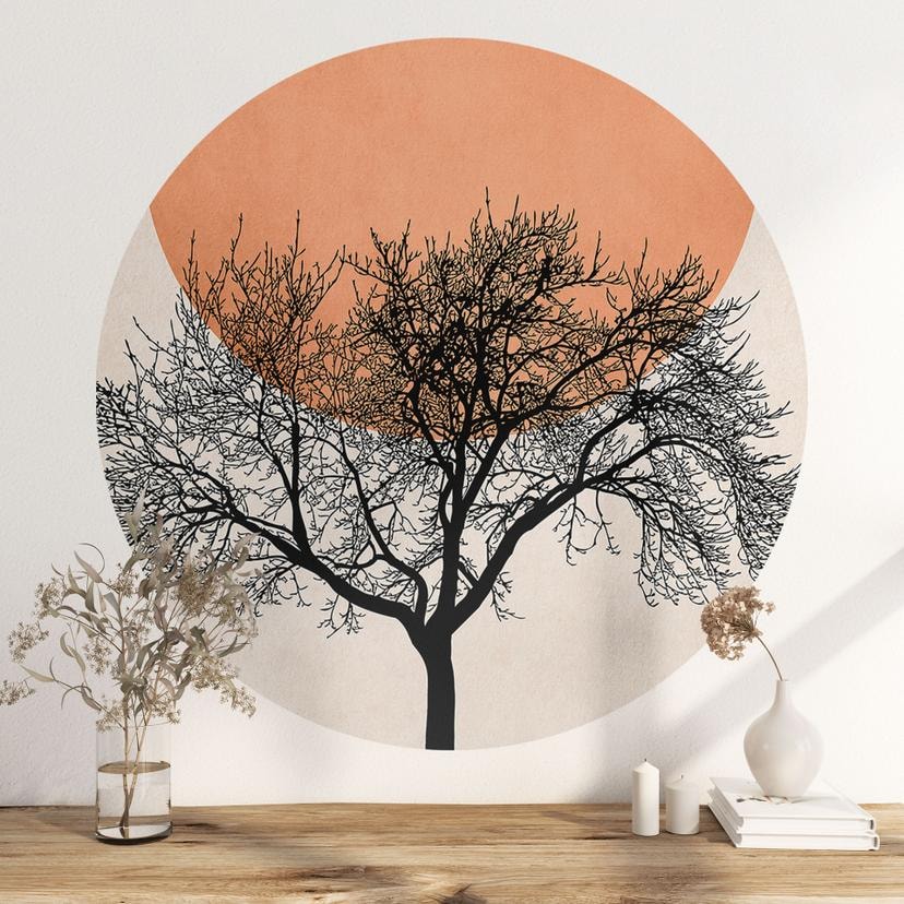 Wall Sticker Vintermorgen i ferskenfarver - Kubistika