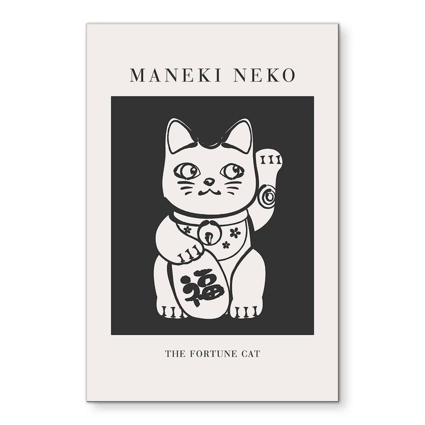 Wandbild Maneki Neko - Die Glückskatze - KsanaKalpa - Alu-Dibond