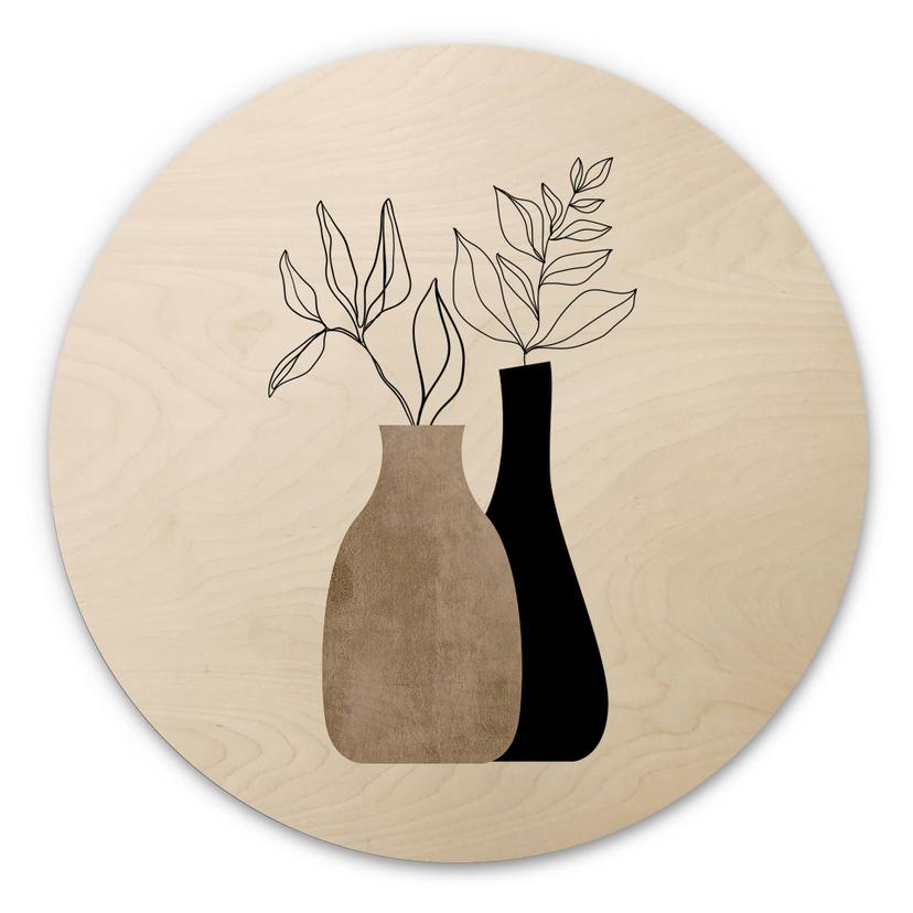 Kubistika Billede af træ - Minimalistiske planter - Rund