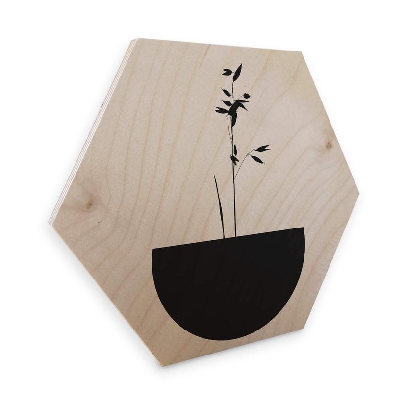 Hexagon Hout Kubistika - Abstract Flower