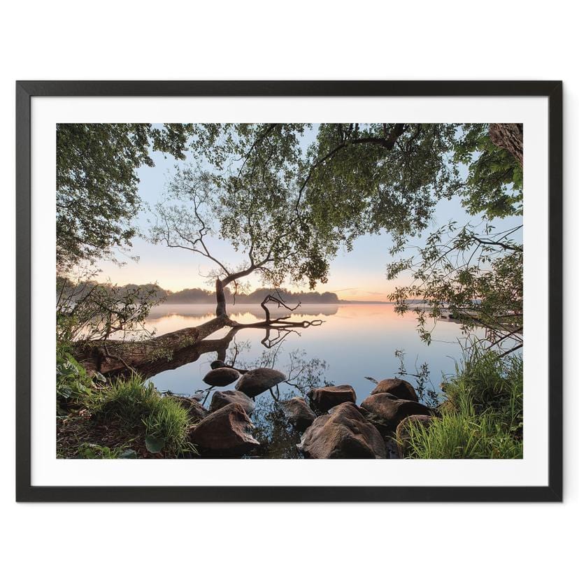 Póster vista del lago - Paisaje lacustre - Bodega
