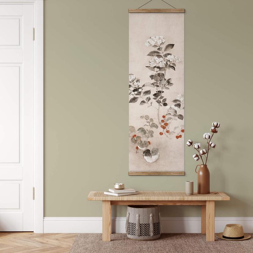 Textil poster Sosetsu - Sommarblommor - Panorama