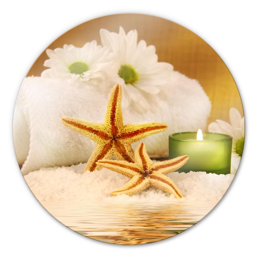 Tableau en verre - Candle snow - Rond