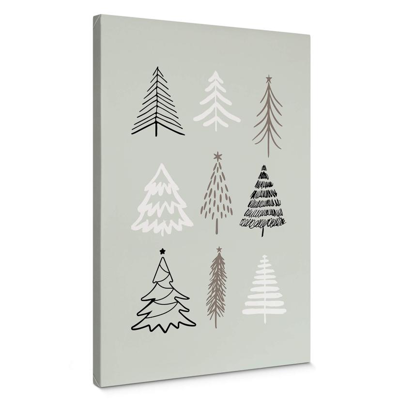 Lienzo Navidad - Ilustración árboles de Navidad - Kristina