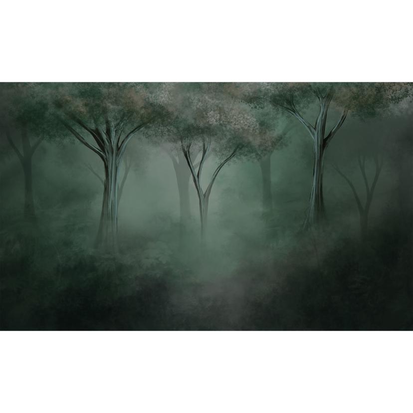 Waldtapete Fototapete Waldmagie im Morgennebel Grün - Ms Tiff
