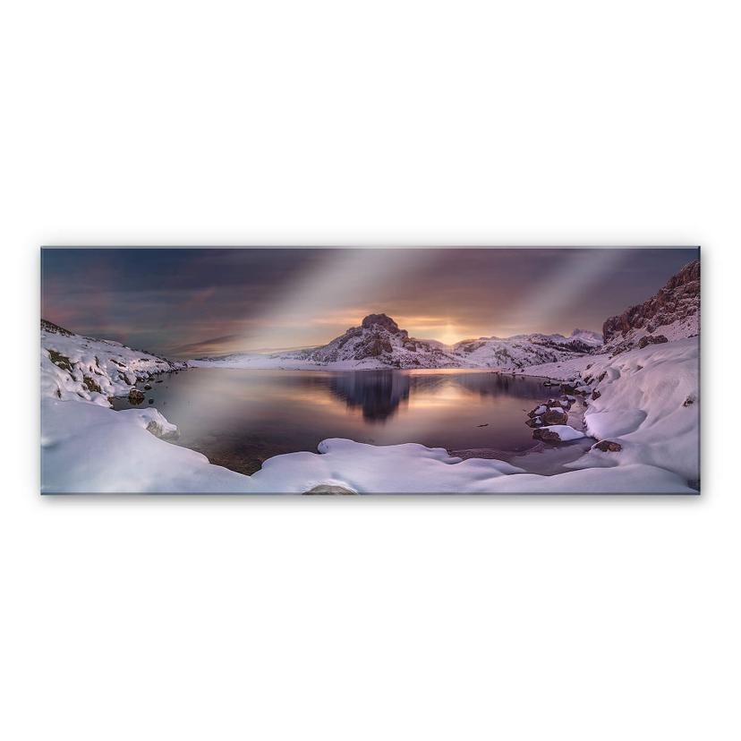 Akrylbillede Cuadrado - On Golden Pond - Panorama