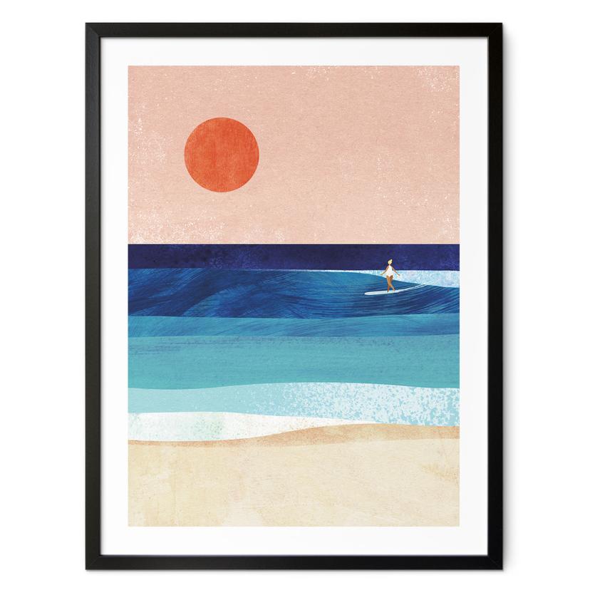 Póster chica surfista al atardecer - Rivers
