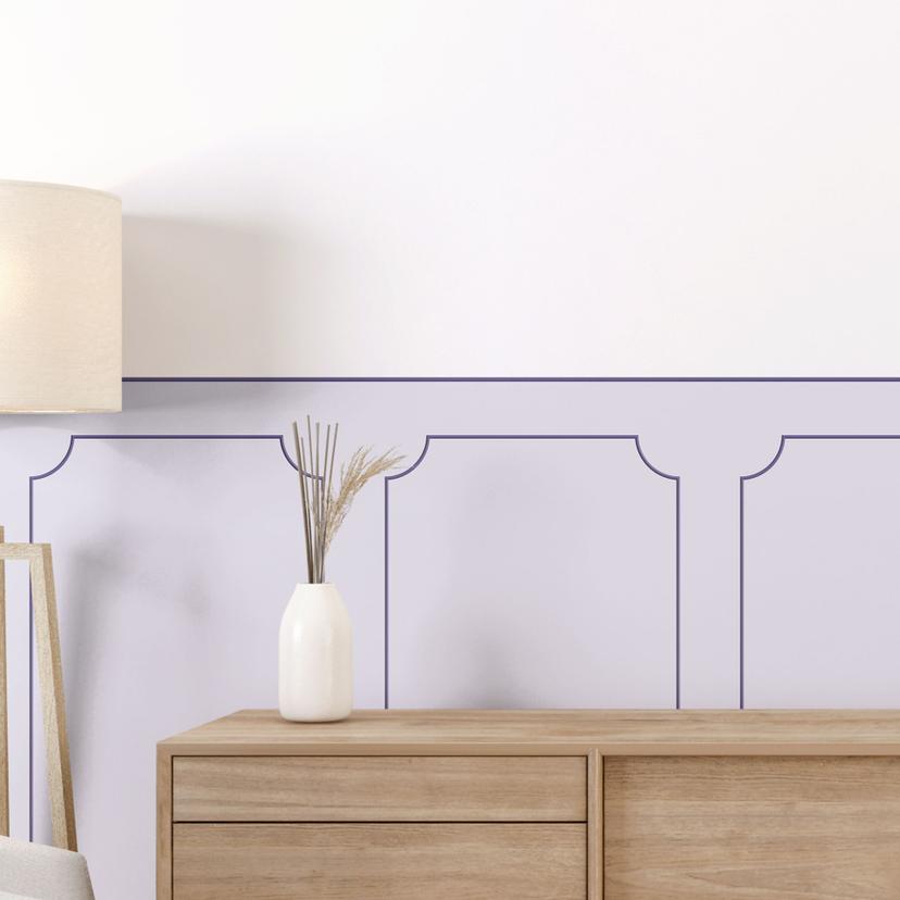 Pannelli murali rivestimento murale lilla pastello con effetto listello decorativo
