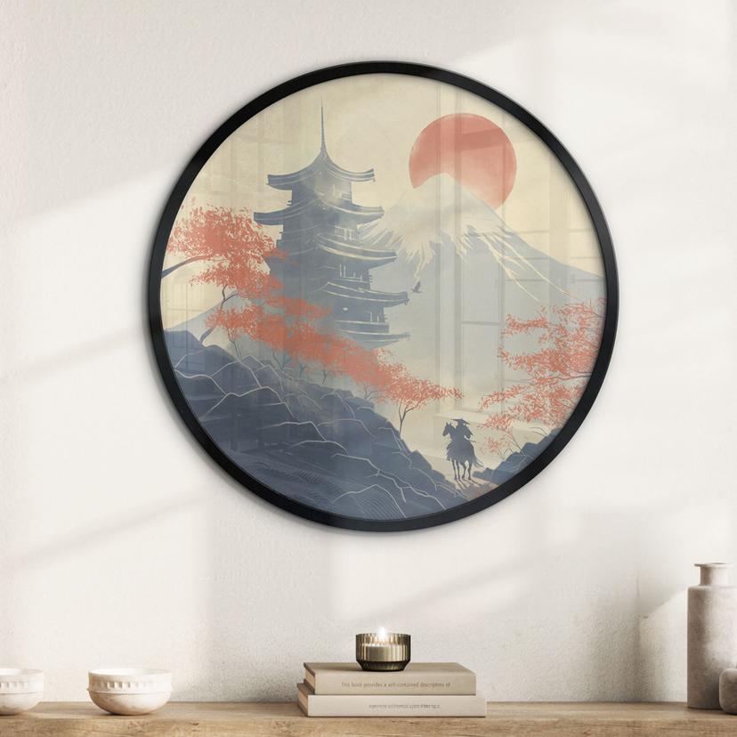 Poster Alba sulla pagoda - Roze - Round