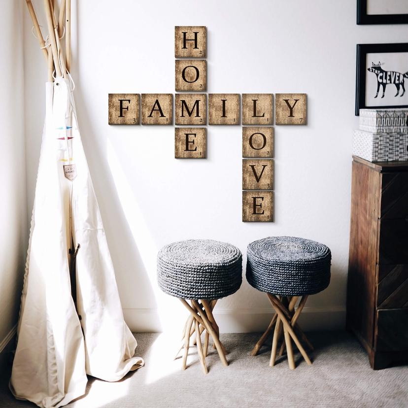 Piedras de letras - Set Vintage - Familia, Amor, Hogar