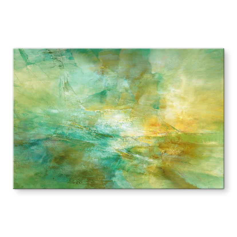 Pannello paraschizzi Orizzonte astratto in verde lime - Schmucker