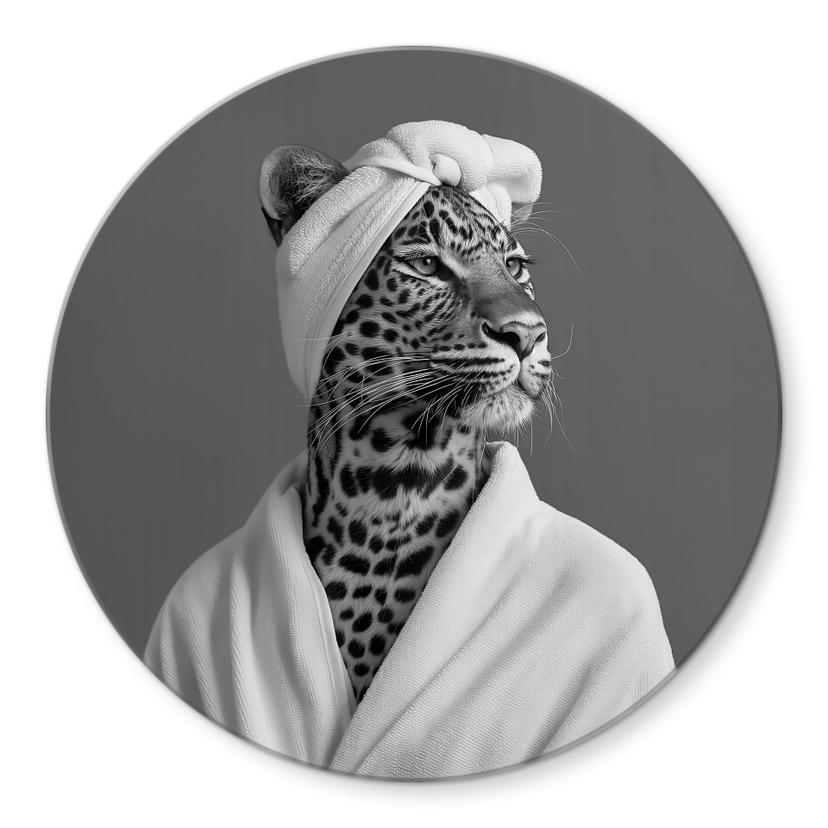 Glasbillede - Royale Spa time-out med leopard - Rahner - Round