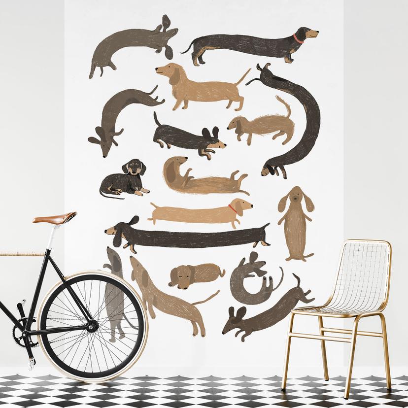 Fototapet Legende gravhunde - Illustration af hund - Melin