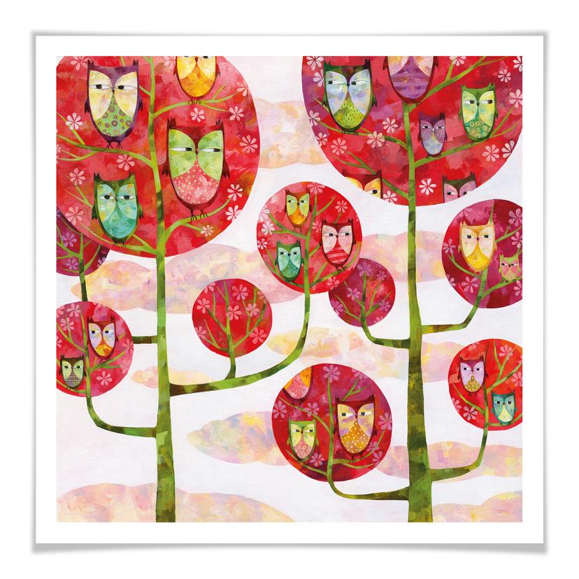Póster Blanz - Búhos en el bosque