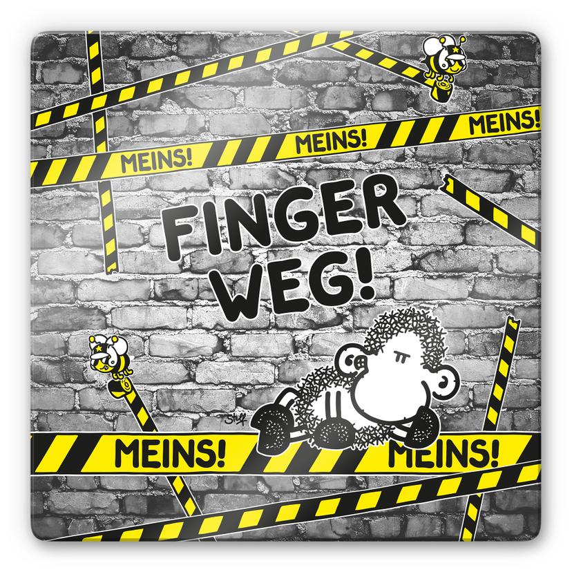 Glasbild sheepworld Finger weg! Meins!