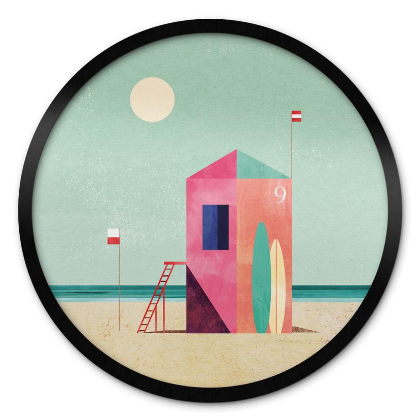 Póster casa bote salvavidas en la playa - Rivers - Redondo