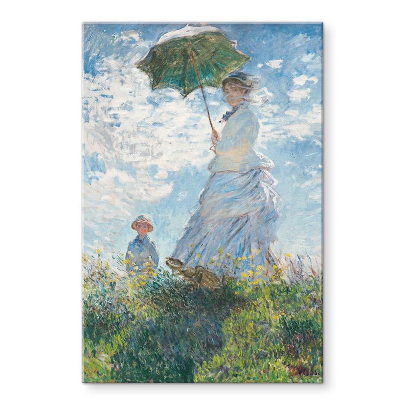 Akrylbillede Monet - Kvinde med parasol - Madame Monet og hendes søn