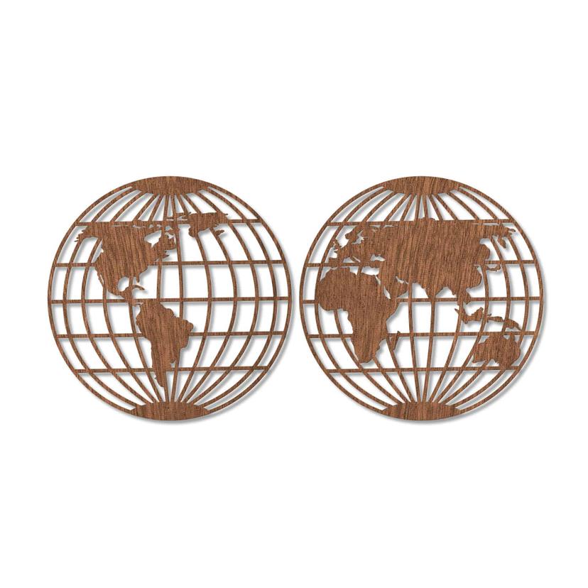 Decori in legno – Mappamondo - globo