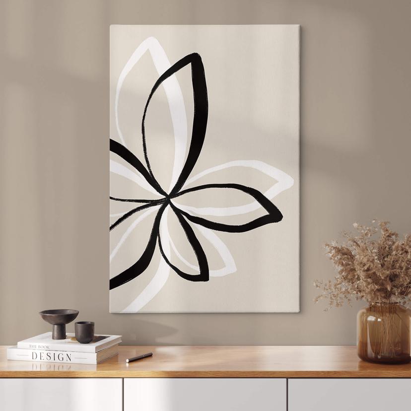 Canvas Uplusmestudio - Line Art - Double Flowers